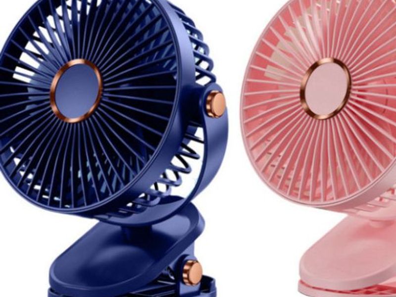 Quạt kẹp bàn mini có đèn LED 5 cấp gió