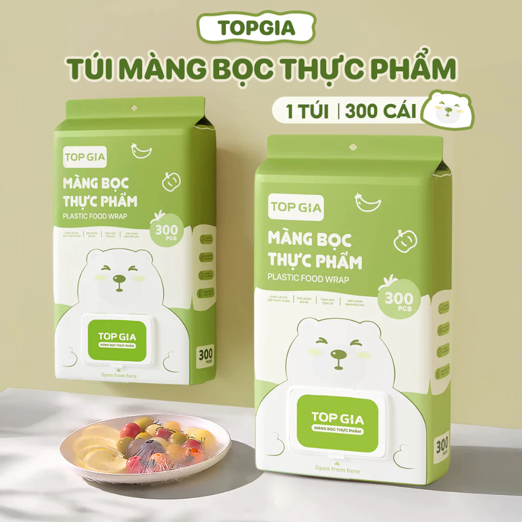 Túi màng bọc thực phẩm PE TopGia 300 cái